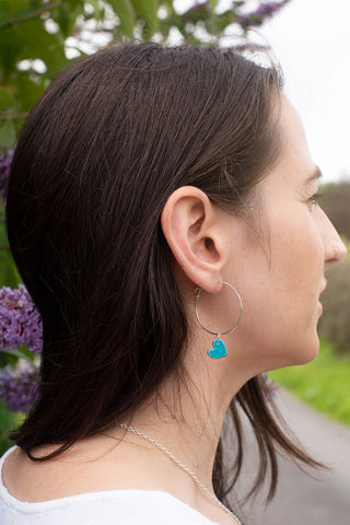 Enamel heart Hoops